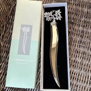 Starbucks Coffee Letter Opener Silver Plated 1999 “Tree” Bird